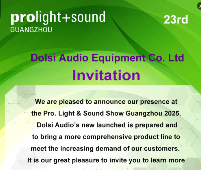 Please visit us during 2025 Pro. Light & Sound Show